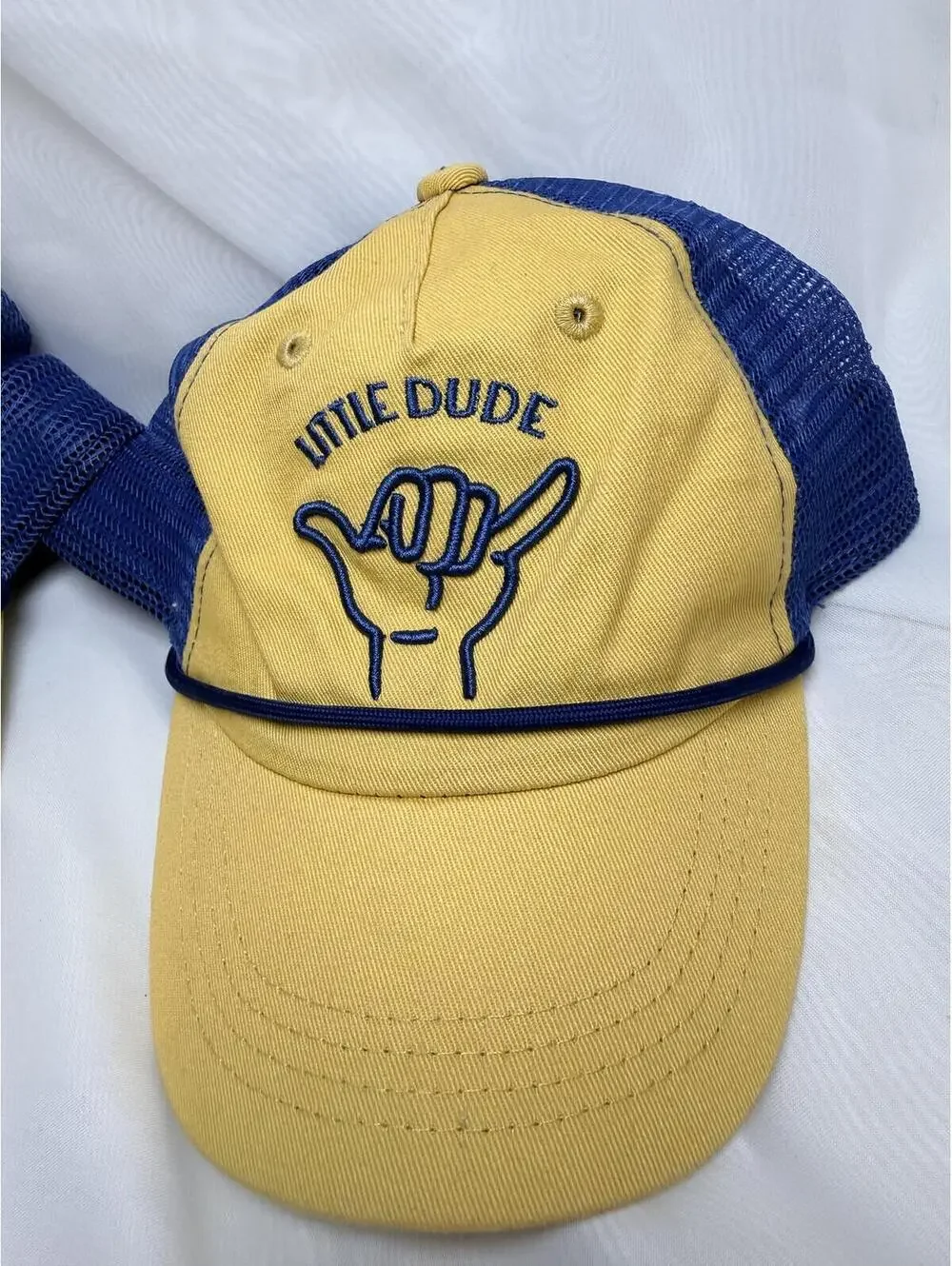 Big Dude Little Dude Matching  Hats Set Parent Child Yellow Blue Snapback Caps